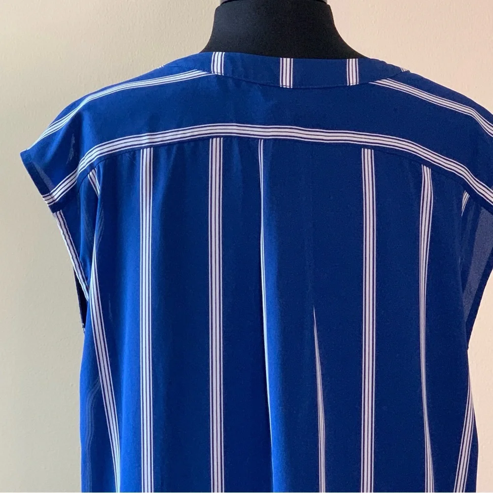 BB Dakota Dress Blue Striped Large Shift Shirtdress NWT - Picture 8 of 12